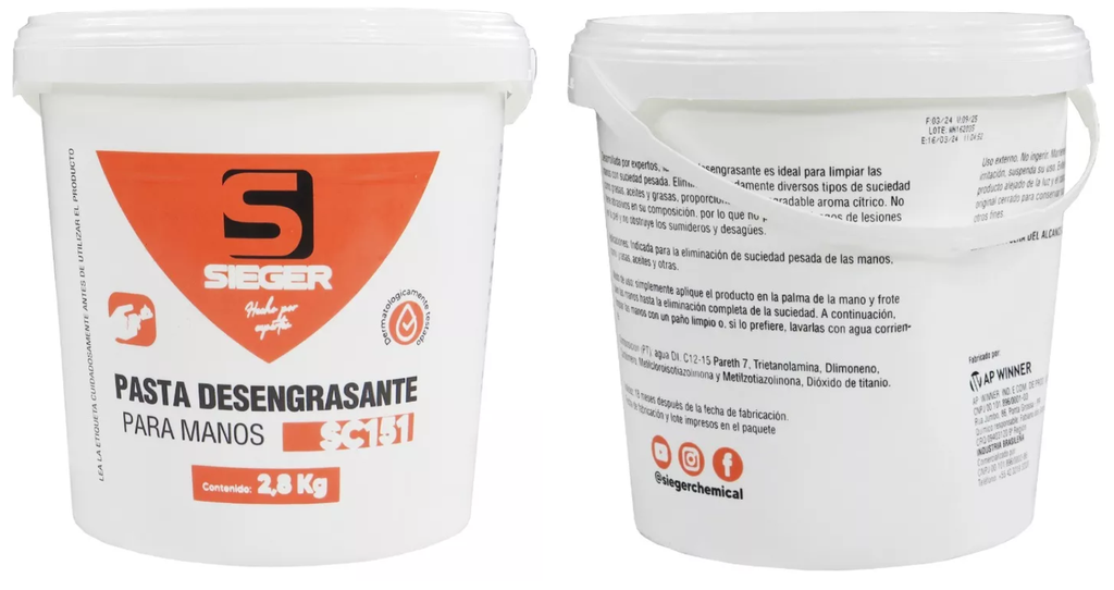 PASTA DESENGRASANTE PARA MANOS 2.8KG